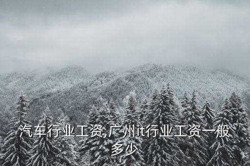 广州汽车行业工资,广州it行业工资一般多少