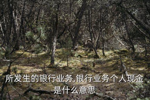 现金所发生的银行业务,银行业务个人现金是什么意思