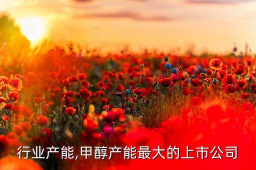 甲醇行业产能,甲醇产能最大的上市公司
