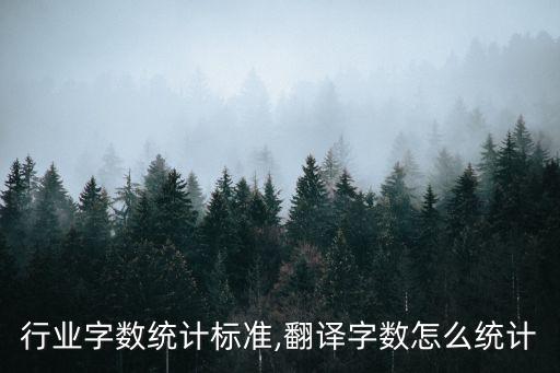 行业字数统计标准,翻译字数怎么统计