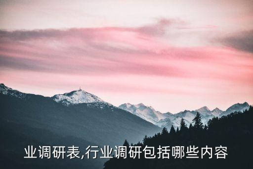 业调研表,行业调研包括哪些内容