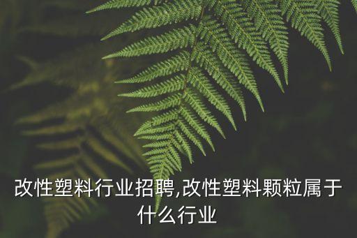 成都改性塑料行业招聘,改性塑料颗粒属于什么行业