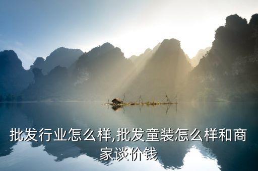 批发行业怎么样,批发童装怎么样和商家谈价钱