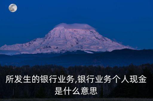 所发生的银行业务,银行业务个人现金是什么意思