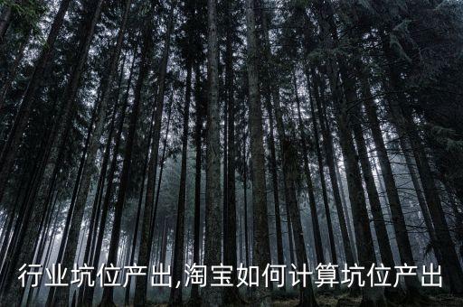 行业坑位产出,淘宝如何计算坑位产出