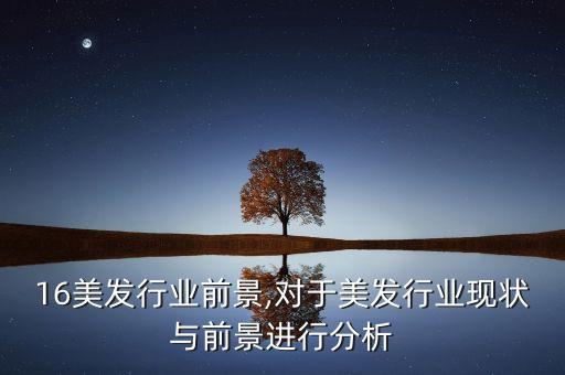 16美发行业前景,对于美发行业现状与前景进行分析