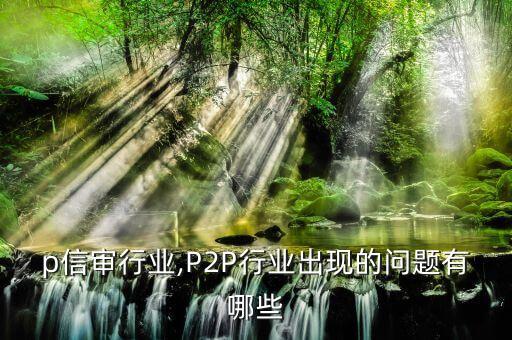 p2p信审行业,P2P行业出现的问题有哪些