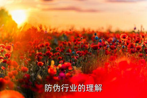 防伪行业的理解