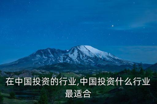 外商在中国投资的行业,中国投资什么行业最适合
