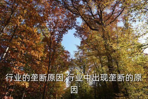 行业的垄断原因,行业中出现垄断的原因