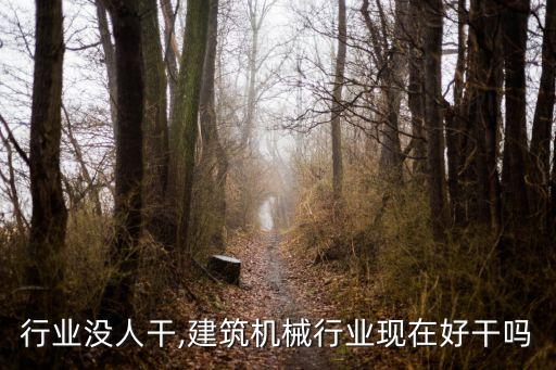 行业没人干,建筑机械行业现在好干吗
