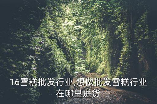 16雪糕批发行业,想做批发雪糕行业在哪里进货