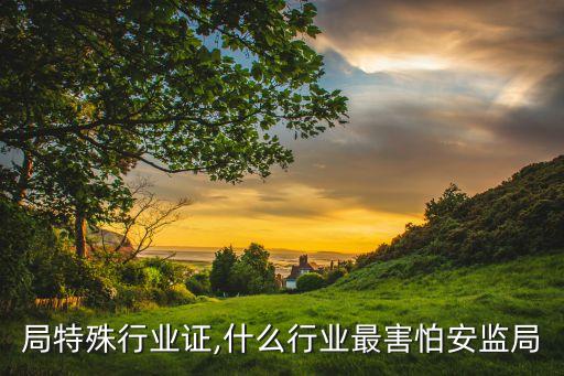 安监局特殊行业证,什么行业最害怕安监局