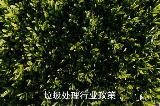 垃圾处理行业政策