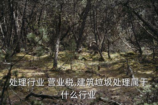 处理行业 营业税,建筑垃圾处理属于什么行业