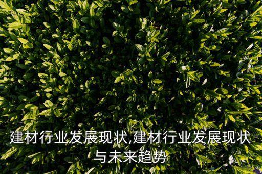 建材行业发展现状,建材行业发展现状与未来趋势
