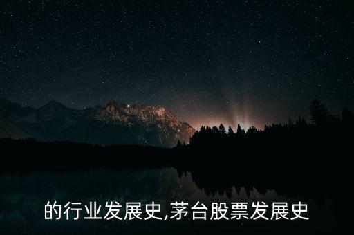 茅台的行业发展史,茅台股票发展史