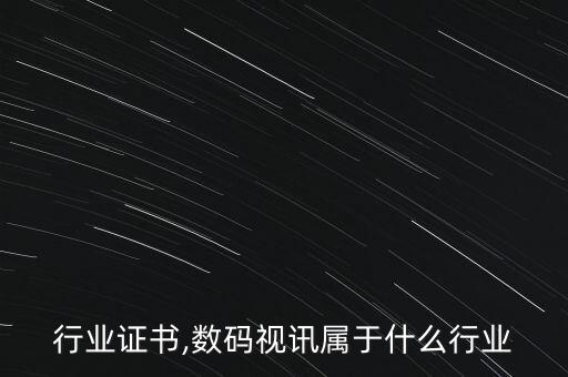 视讯行业证书,数码视讯属于什么行业