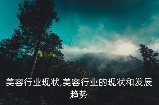 美容行业现状,美容行业的现状和发展趋势