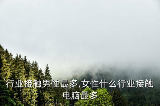 什么行业接触男性最多,女性什么行业接触电脑最多