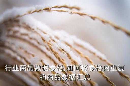 服装行业商品数据表格,如何将表格内重复的商品数据汇总