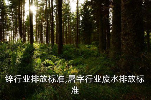 氧化锌行业排放标准,屠宰行业废水排放标准