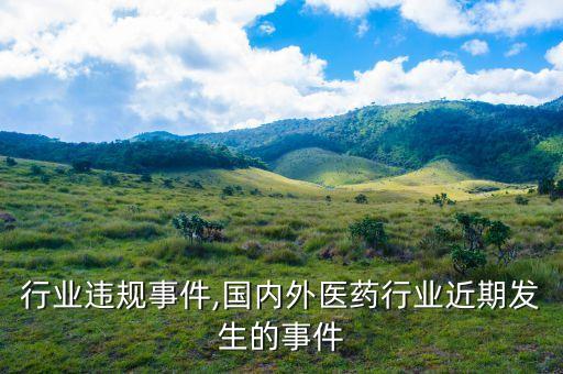 医药行业违规事件,国内外医药行业近期发生的事件