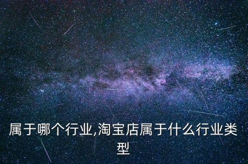 属于哪个行业,淘宝店属于什么行业类型