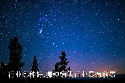 销售行业哪种好,哪种销售行业最有前景