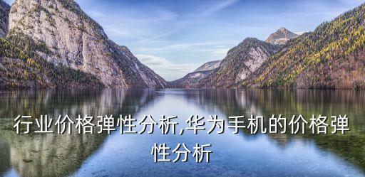 中国行业价格弹性分析,华为手机的价格弹性分析
