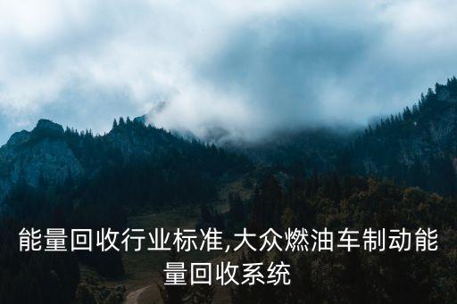 能量回收行业标准,大众燃油车制动能量回收系统