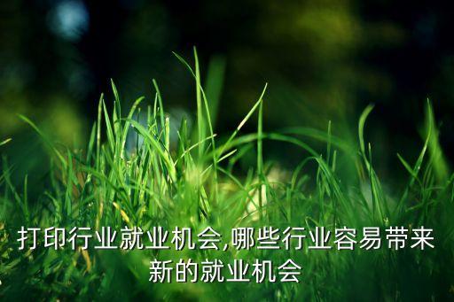 3d打印行业就业机会,哪些行业容易带来新的就业机会