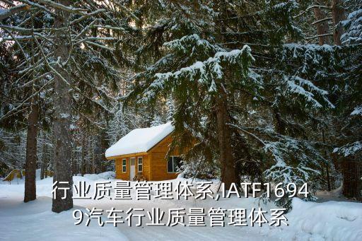 行业质量管理体系,IATF16949汽车行业质量管理体系