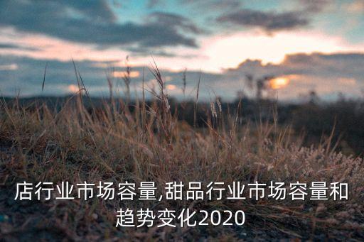 店行业市场容量,甜品行业市场容量和趋势变化2020