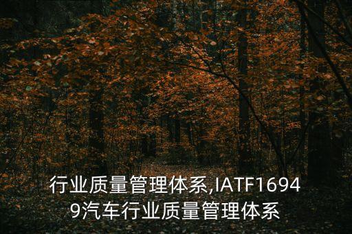家居行业质量管理体系,IATF16949汽车行业质量管理体系
