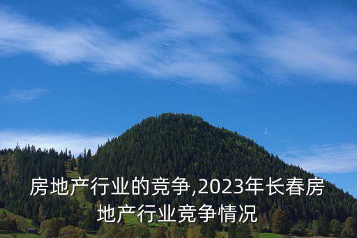 房地产行业的竞争,2023年长春房地产行业竞争情况