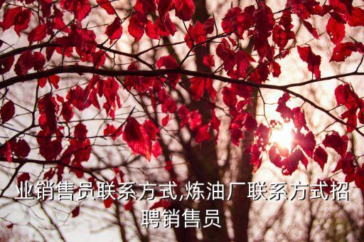 各行业销售员联系方式,炼油厂联系方式招聘销售员
