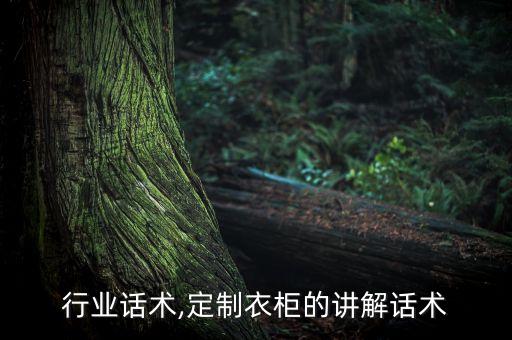 行业话术,定制衣柜的讲解话术