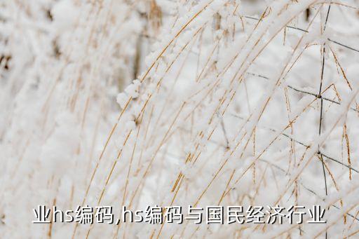 各行业hs编码,hs编码与国民经济行业