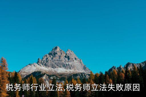 税务师行业立法,税务师立法失败原因
