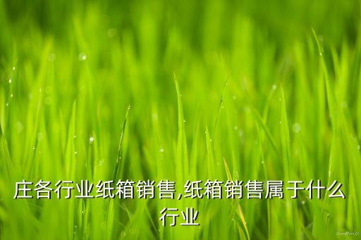 庄各行业纸箱销售,纸箱销售属于什么行业