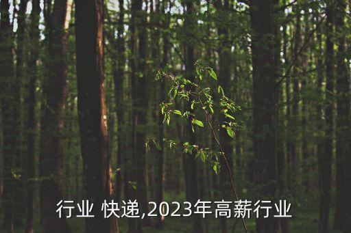 行业 快递,2023年高薪行业