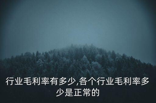 瓷砖行业毛利率有多少,各个行业毛利率多少是正常的