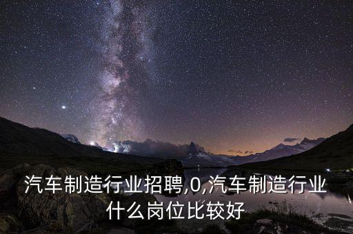 杭州汽车制造行业招聘,0,汽车制造行业什么岗位比较好