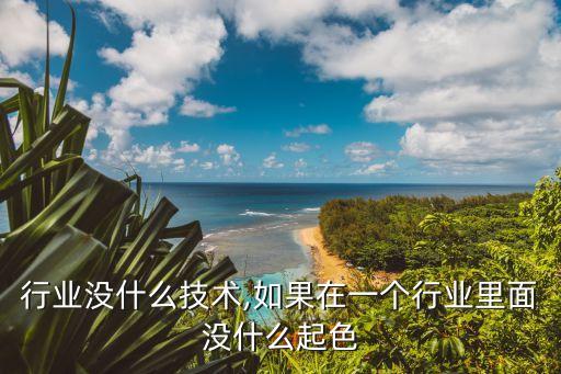 行业没什么技术,如果在一个行业里面没什么起色