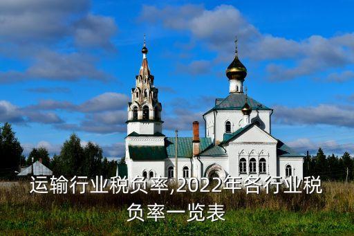 运输行业税负率,2022年各行业税负率一览表