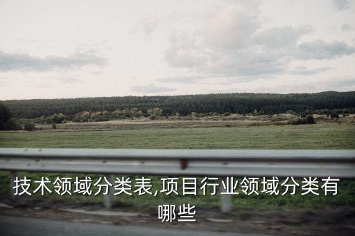 行业技术领域分类表,项目行业领域分类有哪些