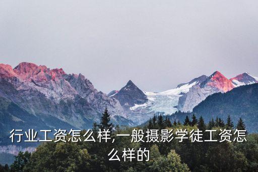 摄影行业工资怎么样,一般摄影学徒工资怎么样的