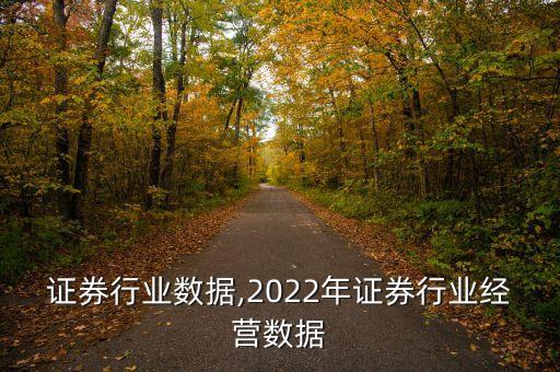 证券行业数据,2022年证券行业经营数据