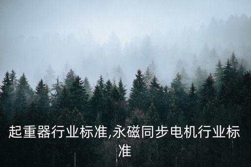 起重器行业标准,永磁同步电机行业标准